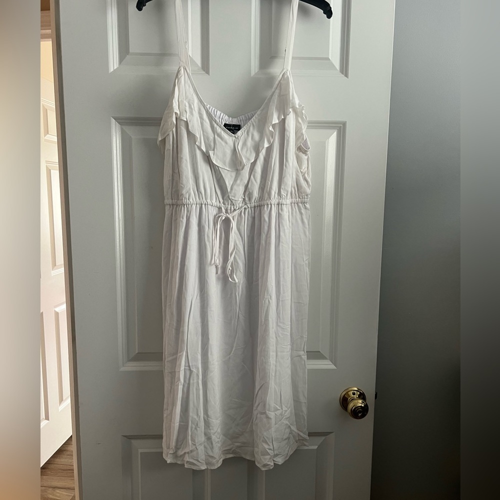 Torrid White Ruffle Challis Dress